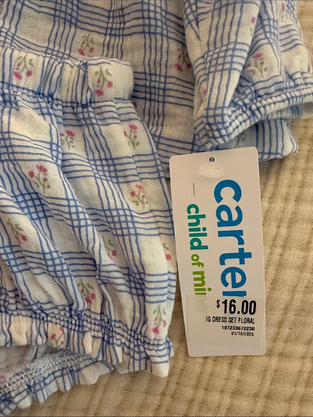 NWT Blue & White Plaid Baby Two-Piece Set - Picture 3 of 3